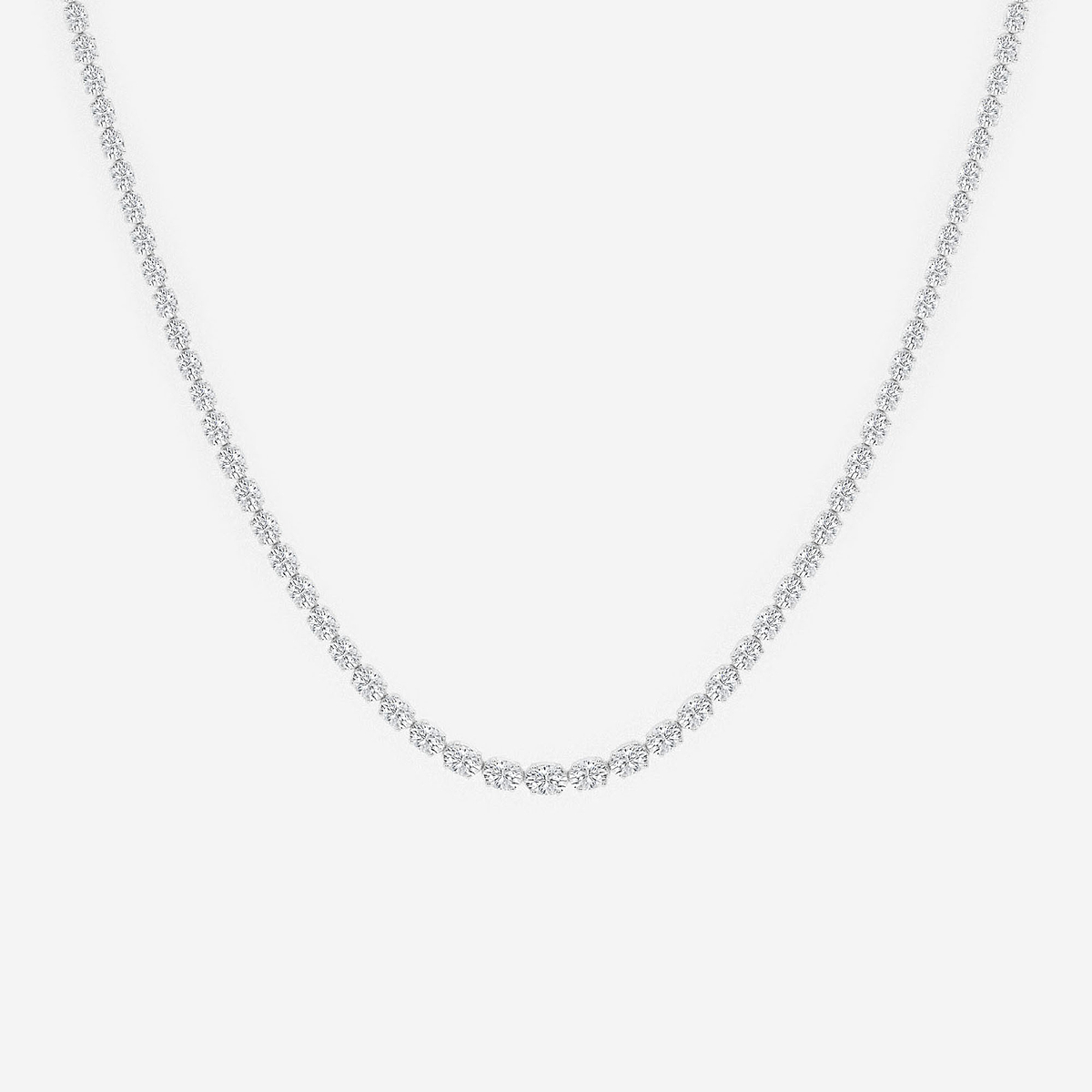 Additional Image 1 for  30 ctw Oval Lab Grown Diamond East West Tennis Necklace
